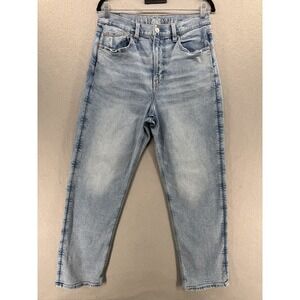 American Eagle Jeans Size 12 Highest Rise '90s Boyfriend Stretch Light Blue Wash